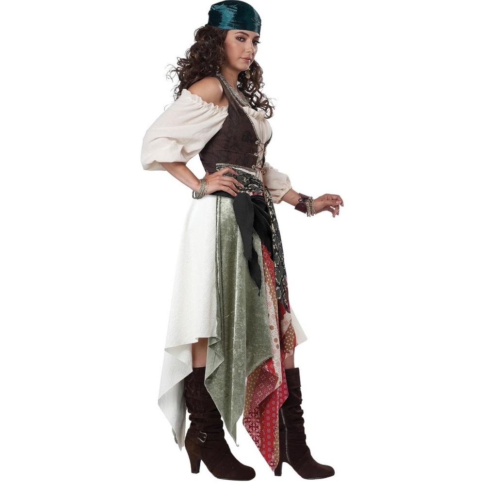 California Costumes Renaissance Gypsy Pirate Adult Medium 8-10 New Dress Set